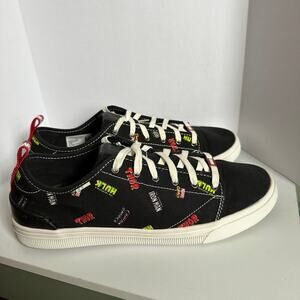 Toms X Marvel Trvl Lite Low Black Marvel Logos Print Women's 11 EUC